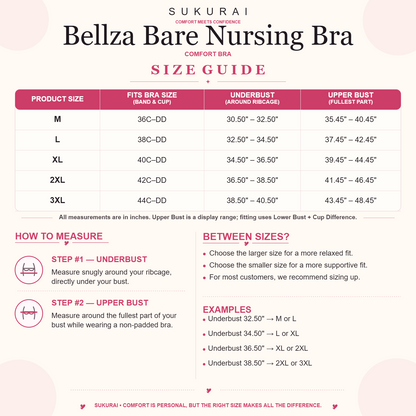 Bellza Bare Nursing Bra | C-DD Cup